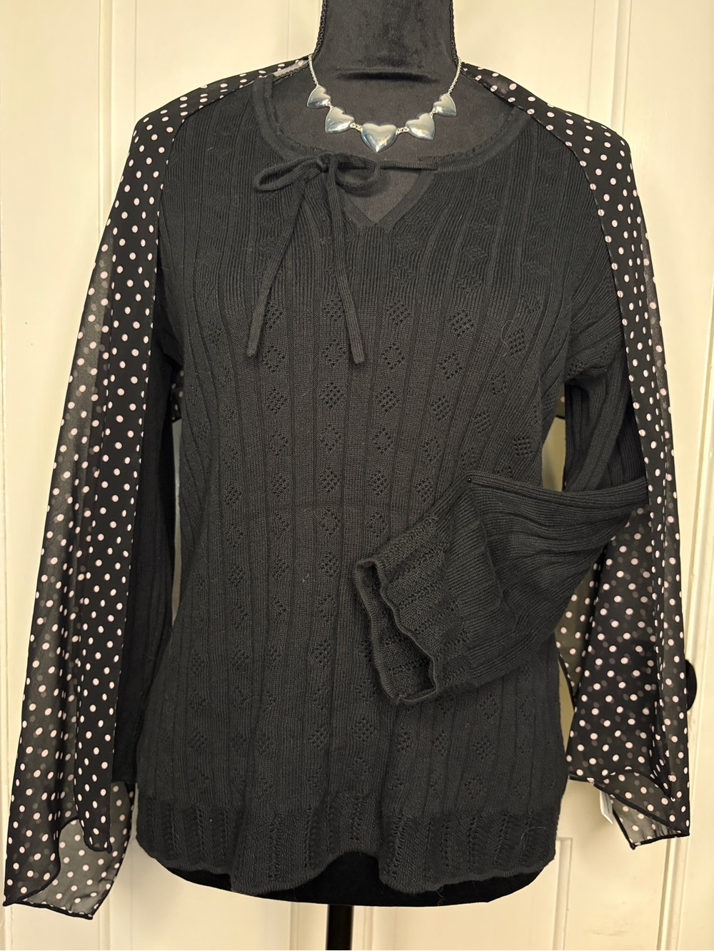 St. John's Bay Black Ribbed Cotton Sweater